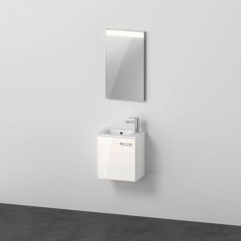 DURAVIT XBase Möbel-Set 400x288mm mit Waschtisch, Unterbau, Spiegel & LED-Beleuchtung, Weiß Glänzend