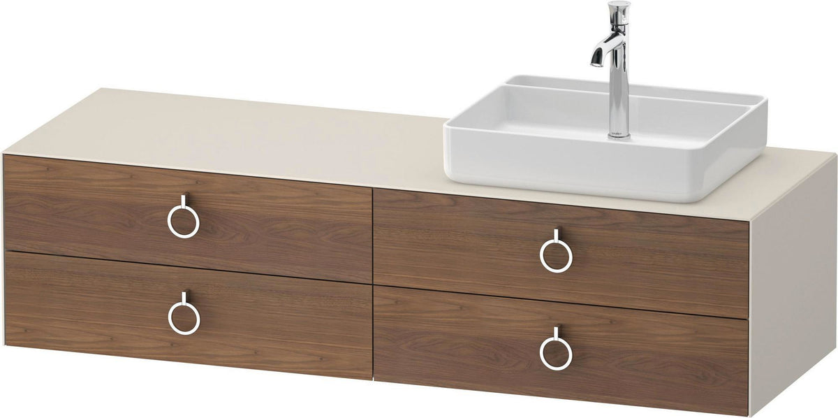 DURAVIT White Tulip Konsolenwaschtischunterbau 1600 mm mit 4 Schubkästen & LED-Innenbeleuchtung