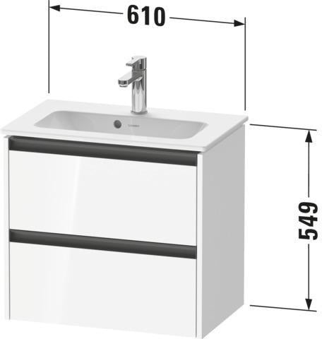 DURAVIT Ketho.2 Waschtischunterbau wandhängend 610 mm Eiche Terra mit 2 Schubkästen