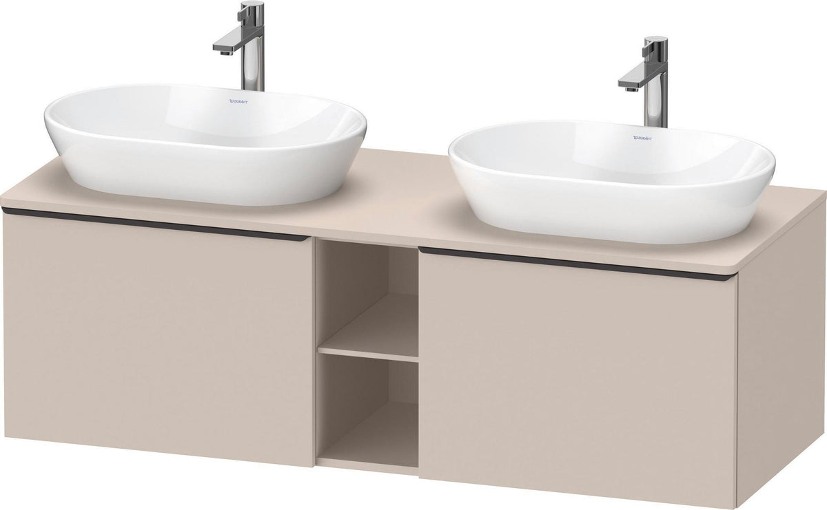 DURAVIT D-Neo Konsolenwaschtischunterbau 1400 mm betongrau matt mit 2 Auszügen und Bronze-Griffen