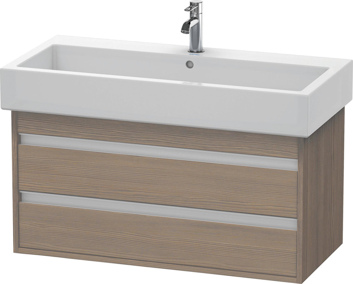 DURAVIT Ketho Waschtischunterbau 950 mm Eiche Terra, wandhängend, 2 Schubkästen, Soft-Close