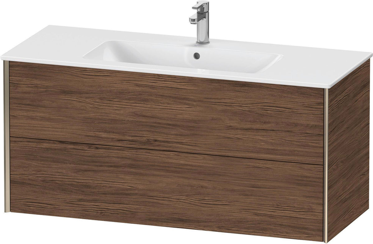 Duravit XViu Waschtischunterbau wandhängend 1210 mm, 2 Schubkästen, champagner matt/weiß matt