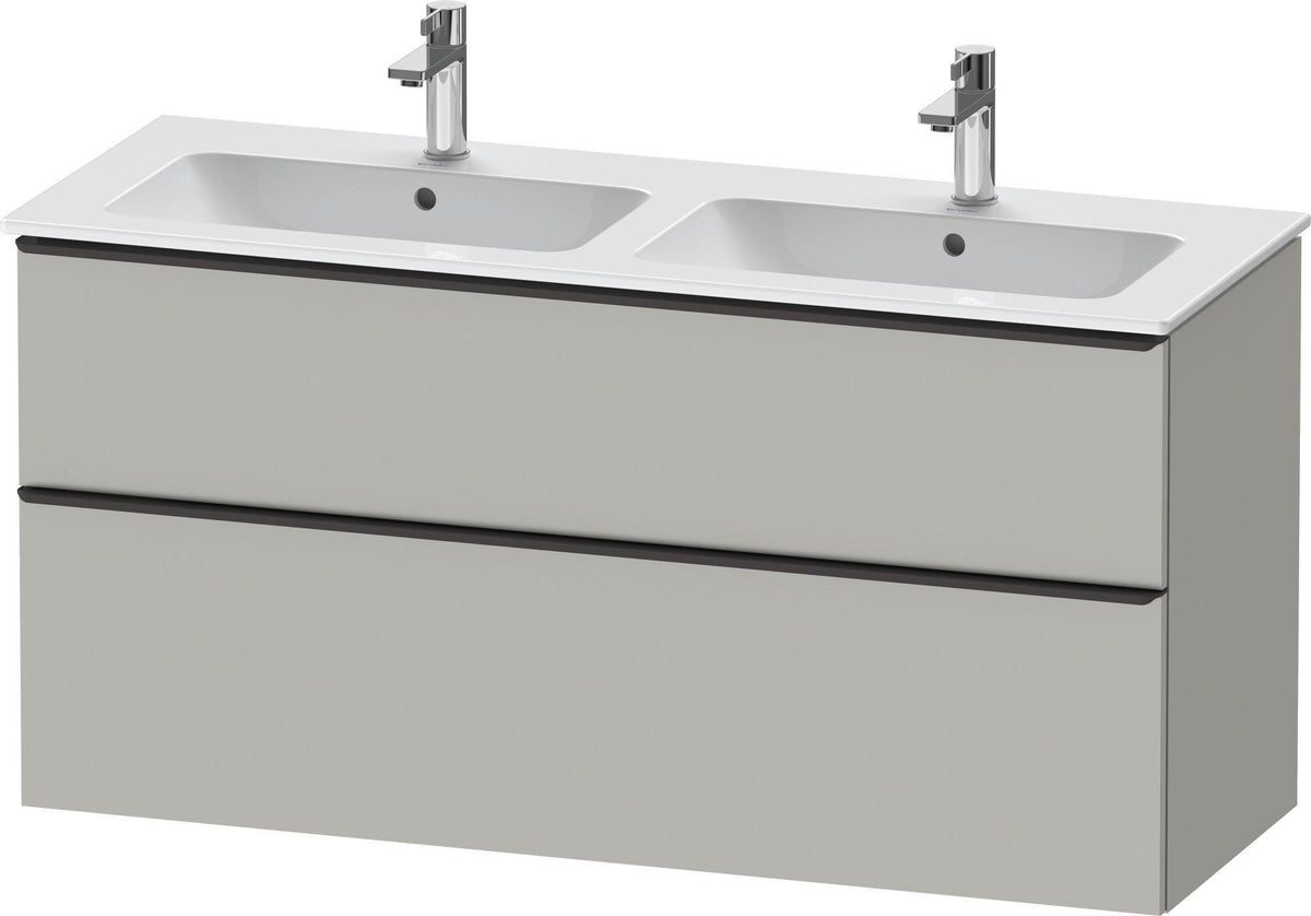 Duravit D-Neo Waschtischunterbau 1280 mm betongrau matt – wandhängend, 1 Auszug, Bronze Griff