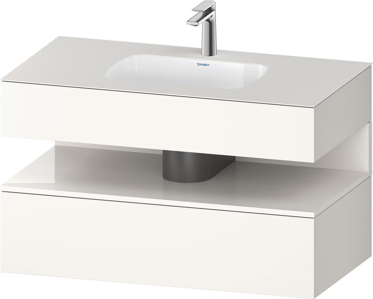 DURAVIT Qatego Einbauwaschtisch mit Konsolenwaschtischunterbau 1000 mm, 1 Auszug, antibakteriell