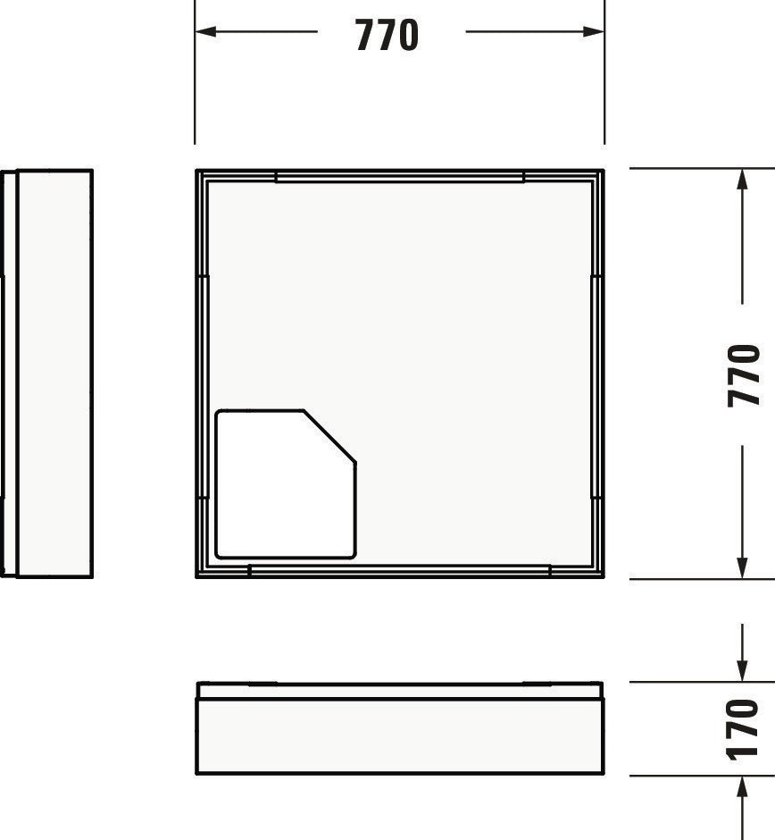 Duravit Wannenträger D-CODE 800x800 mm – Quadratischer Duschwannenträger aus Polystyrol