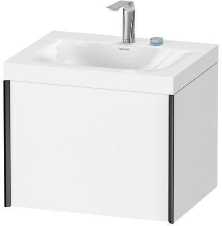 Duravit XViu Möbelwaschtischset 600x480mm Nussbaum mit Unterbau, Auszug und Keramik-Abdeckhaube