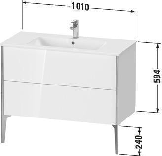 Duravit XViu Waschtischunterbau bodenstehend 1010 mm, 2 Auszüge, weiß matt, Tip-On