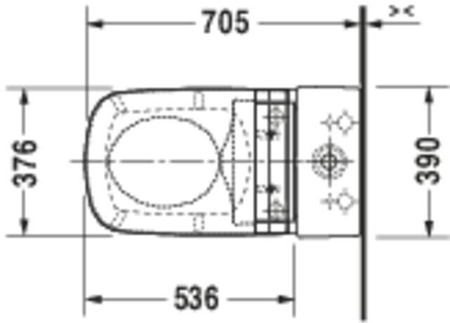 DURAVIT DuraStyle Stand-WC Kombi 705 mm Tiefspüler weiß für Dusch-WC Sitz
