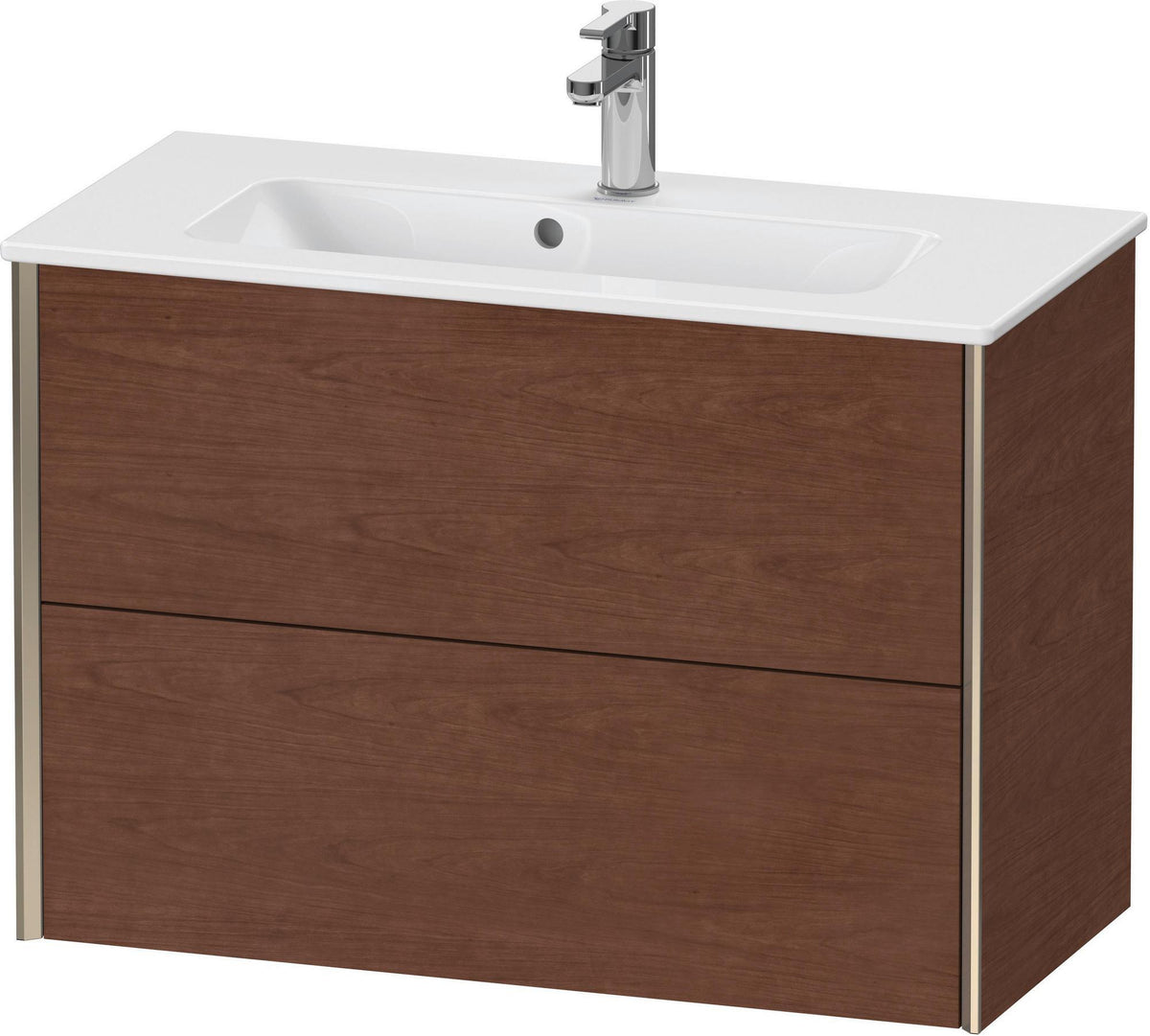 DURAVIT XViu Waschtischunterbau wandhängend 810 mm, 2 Schubladen, champagner matt/weiß matt