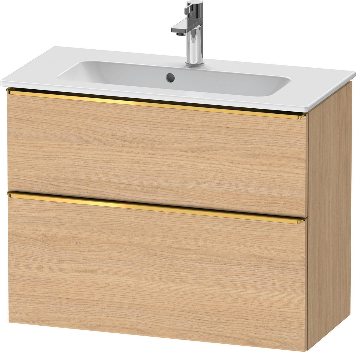DURAVIT D-Neo Waschtischunterbau 810 mm Eiche Schwarz Bronze, wandhängend, 1 Auszug