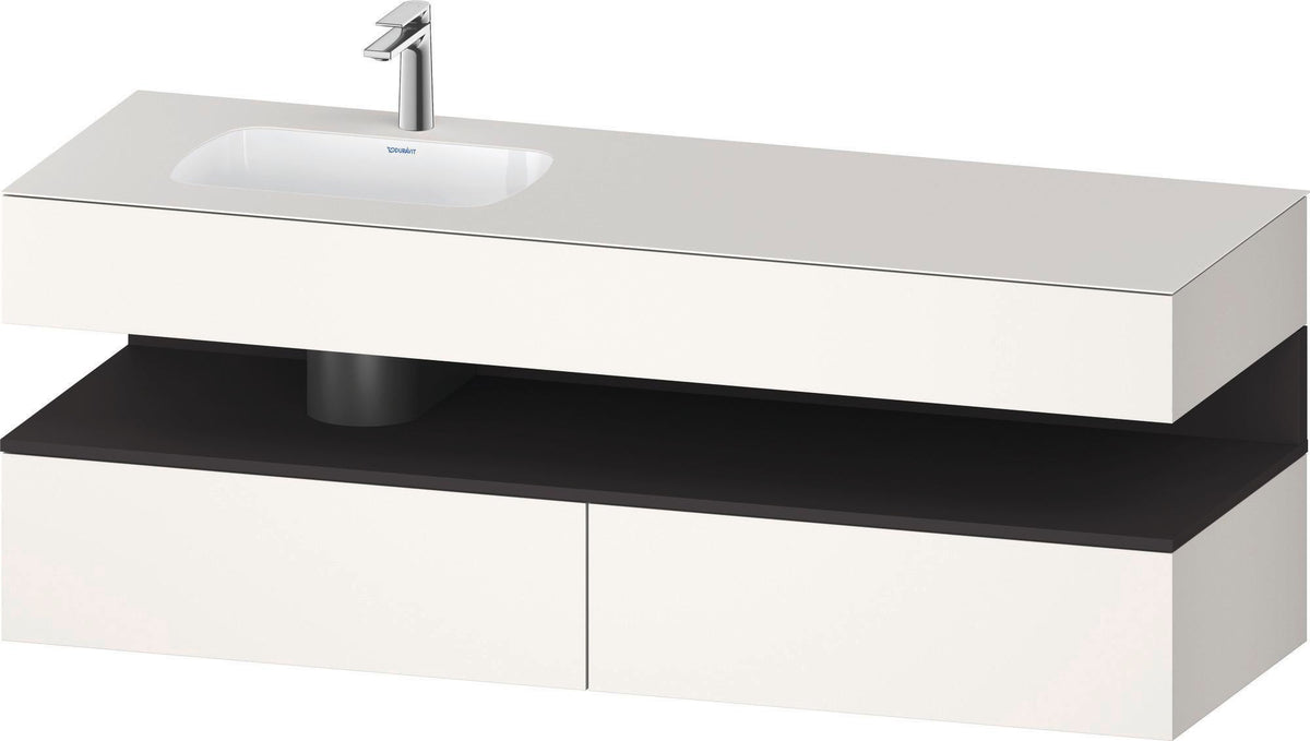 DURAVIT Qatego Studio F. A. Porsche Einbauwaschtisch mit Konsolenwaschtischunterbau 1600 mm Weiß Matt