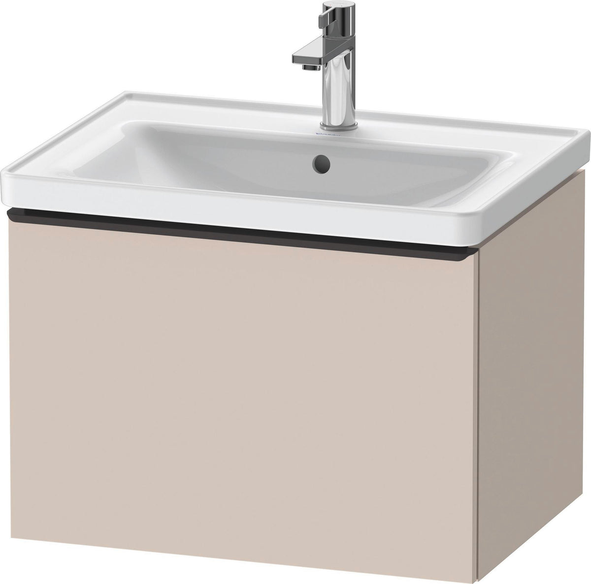 Duravit D-Neo Waschtischunterbau 634 mm betongrau matt mit Bronze-Griff und Soft-Close-Auszug