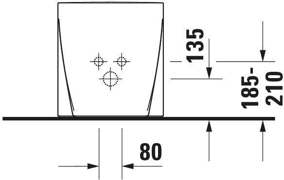 DURAVIT Stand-Bidet Starck 2 570 mm mit Überlauf & Hahnlochbank, weiß