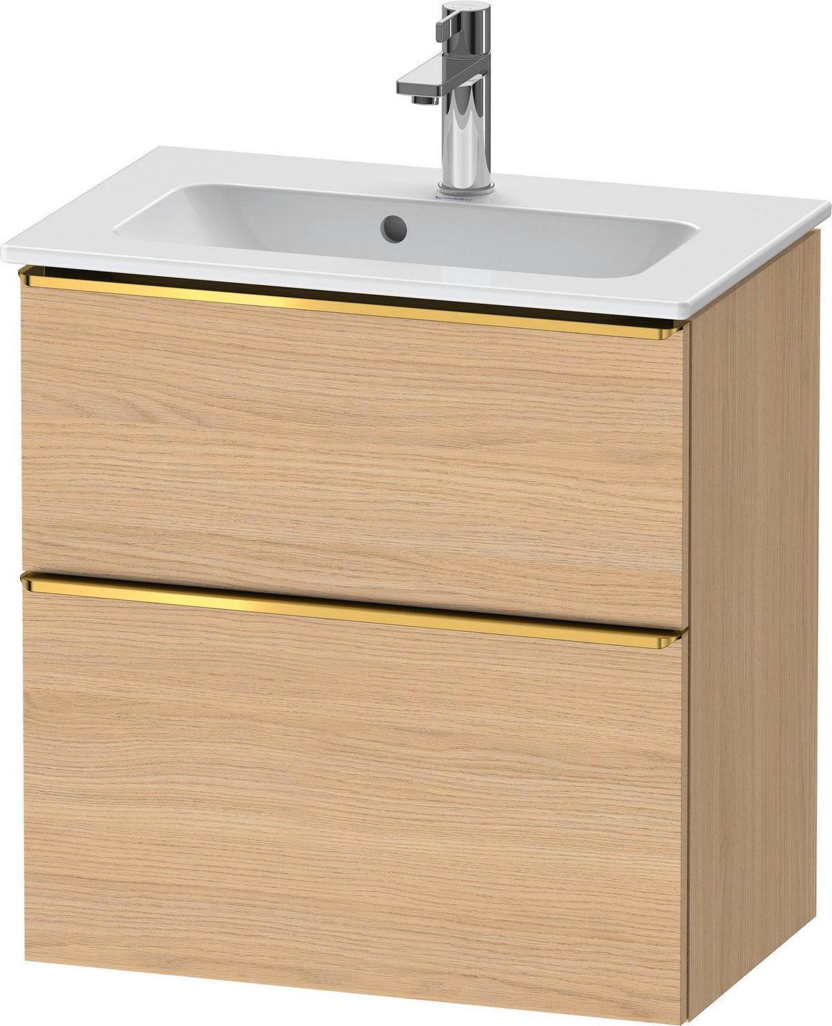 Duravit D-Neo Waschtischunterbau 610 mm betongrau matt mit Soft-Close und Bronze-Griff