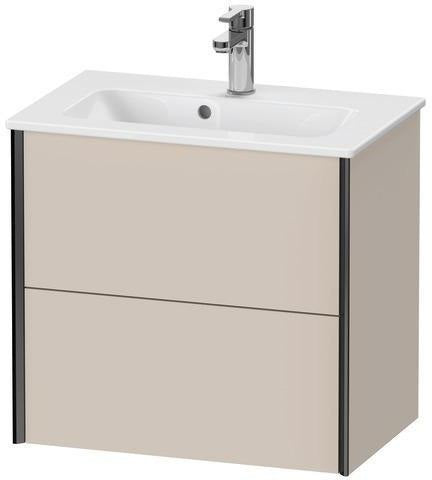 DURAVIT Waschtischunterbau XVIU 610x560x390mm 2 Schubkästen mit Nussbaum-Einrichtung, s-matt