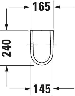 DURAVIT Halbsäule Starck 3 aus Sanitärkeramik für Waschtische 030050, 075045, 030160, 030155, weiß
