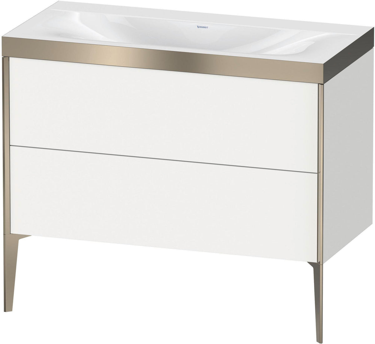 DURAVIT XViu c-bonded Waschtischunterbauset 1000 mm, 2 Auszüge, champagner matt/weiß hochglanz