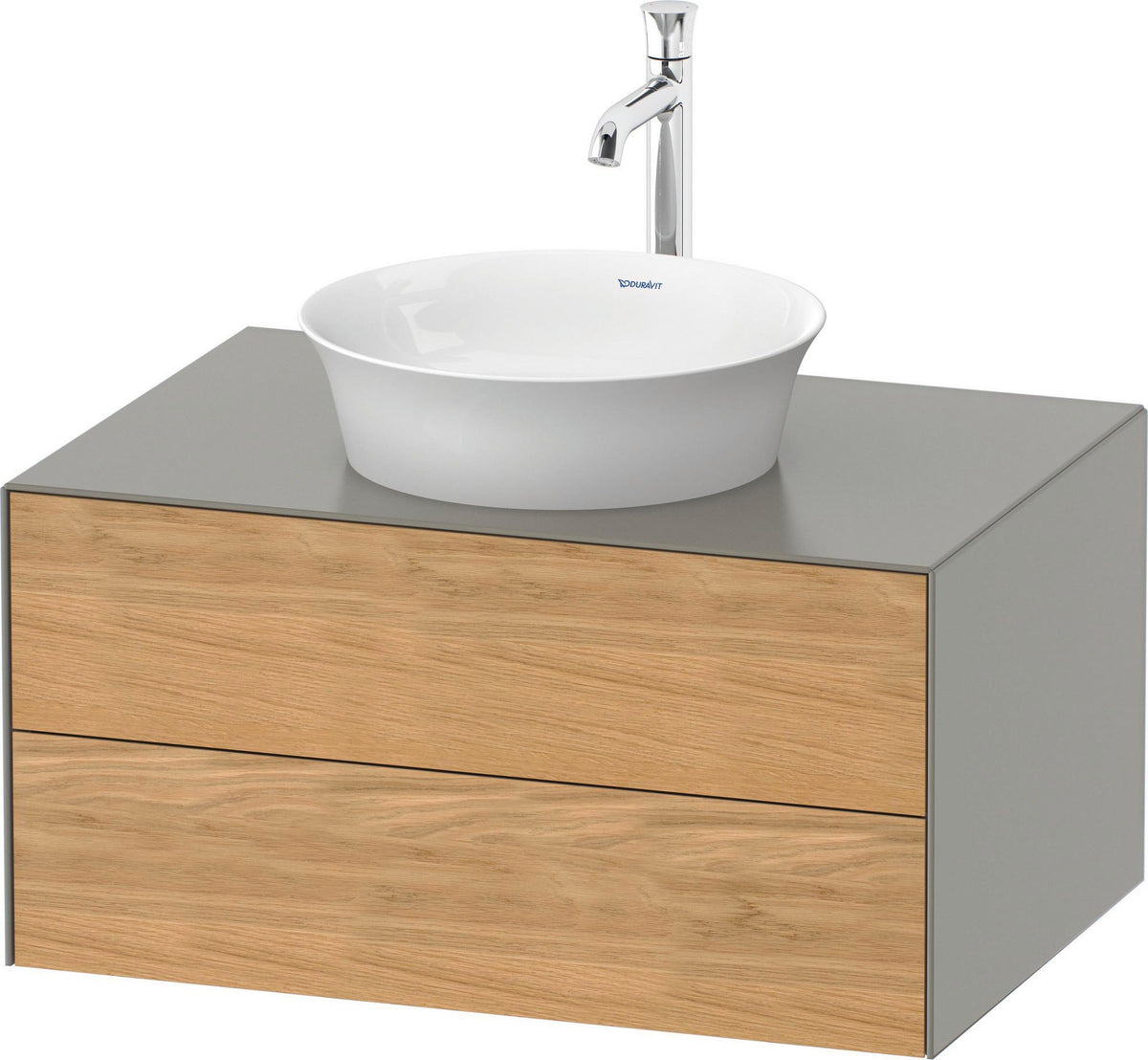 DURAVIT White Tulip Waschtischunterbau wandhängend 800 mm mit 2 Schubkästen & LED-Innenbeleuchtung