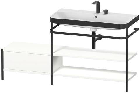 Duravit Waschtischset HAPPY D.2 PLUS 1600x490mm ein Hahnloch taupe supermatt