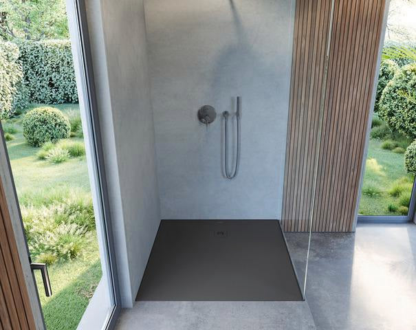 DURAVIT Sustano Duschwanne 800x800x30 Mineralguss Dunkelgrau Matt – Quadratisch, Bodenbündig