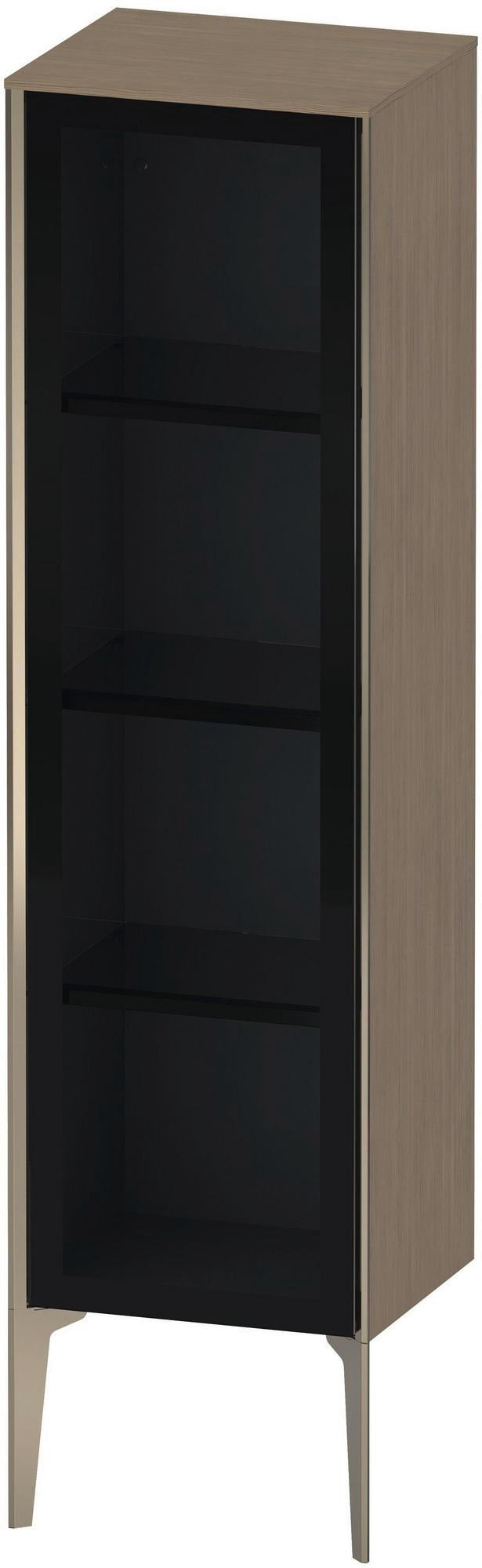 DURAVIT Halbhochschrank XViu Glastür Eiche Terra 1330 mm – Push-Open & Soft-Close