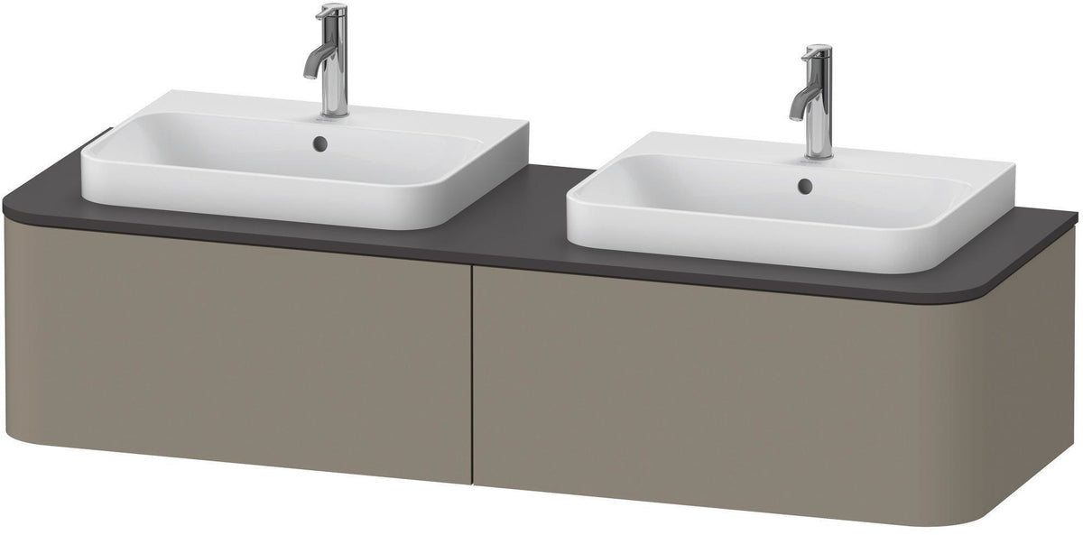 Duravit Happy D.2+ Konsolenwaschtischunterbau 1600 mm taupe supermatt mit Tip-On Technik