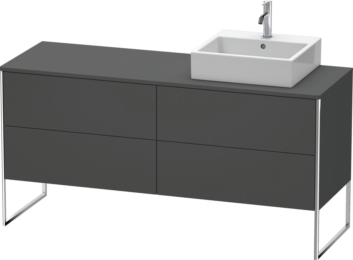 DURAVIT XSquare Waschtischunterbau bodenstehend 1600 mm betongrau matt mit 4 Auszügen