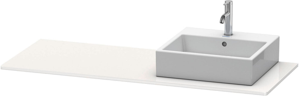 Duravit XSquare Konsole 1400x550mm betongrau matt – 1 Ausschnitt, mit Siphonaussparung