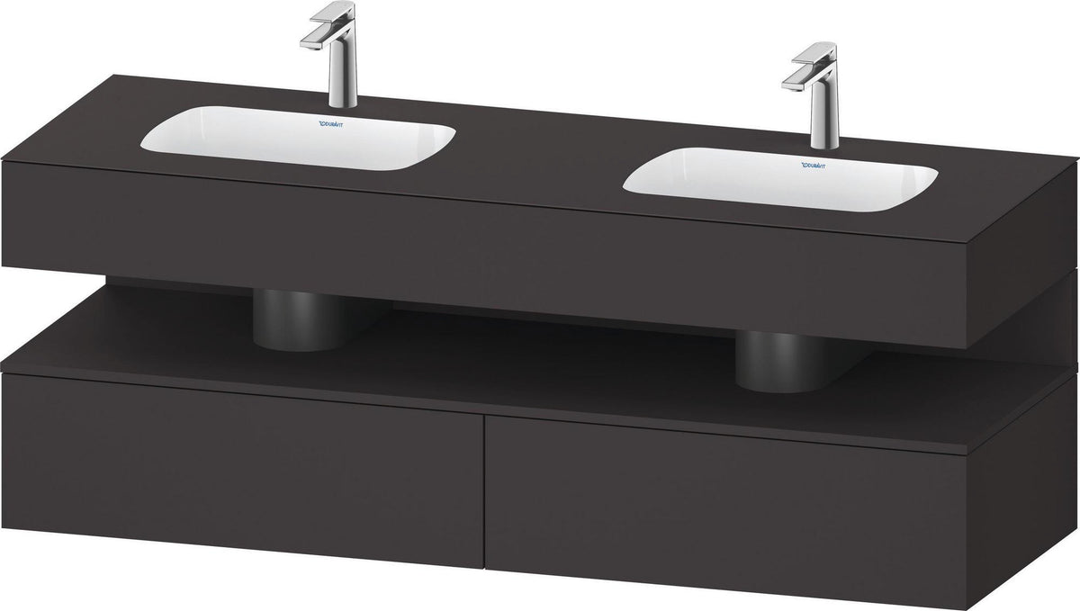 DURAVIT Qatego Studio F. A. Porsche Waschtischset 1600 mm mit Konsolenwaschtischunterbau, 2 Auszüge