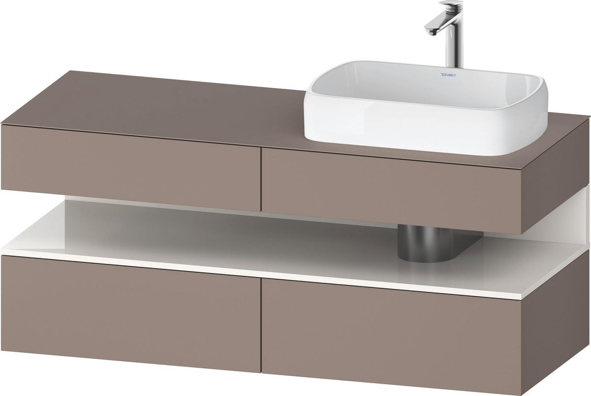 DURAVIT Qatego Konsolenwaschtischunterbau 1400 mm Weiß Matt Eiche Schwarz Matt wandhängend