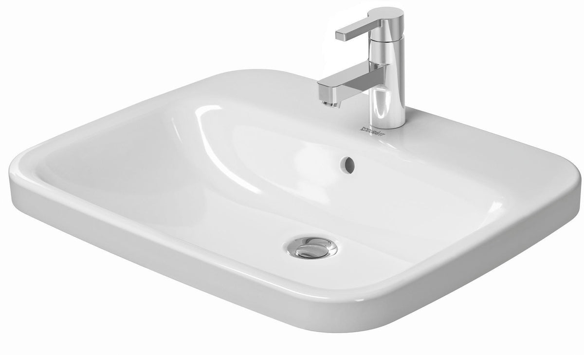 DURAVIT DuraStyle Einbauwaschtisch 615 mm mit Überlauf, 1 Hahnloch, WonderGliss, weiß