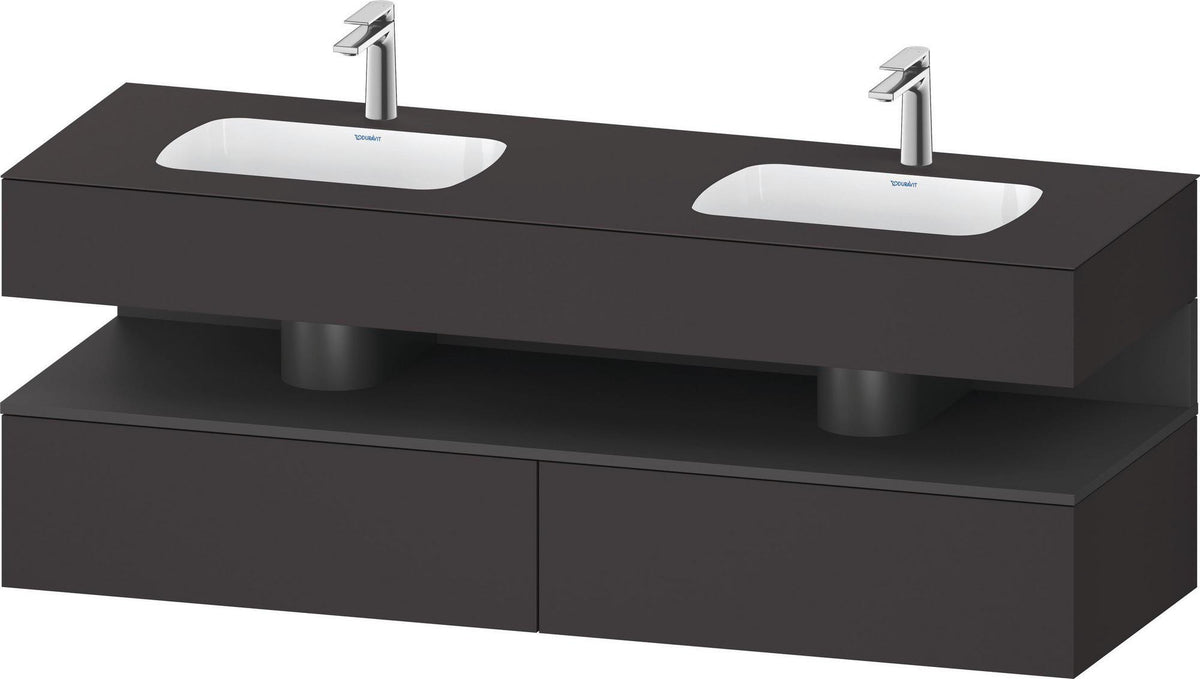DURAVIT Qatego Studio F. A. Porsche Waschtischset 1600 mm mit Konsolenwaschtischunterbau, 2 Auszüge