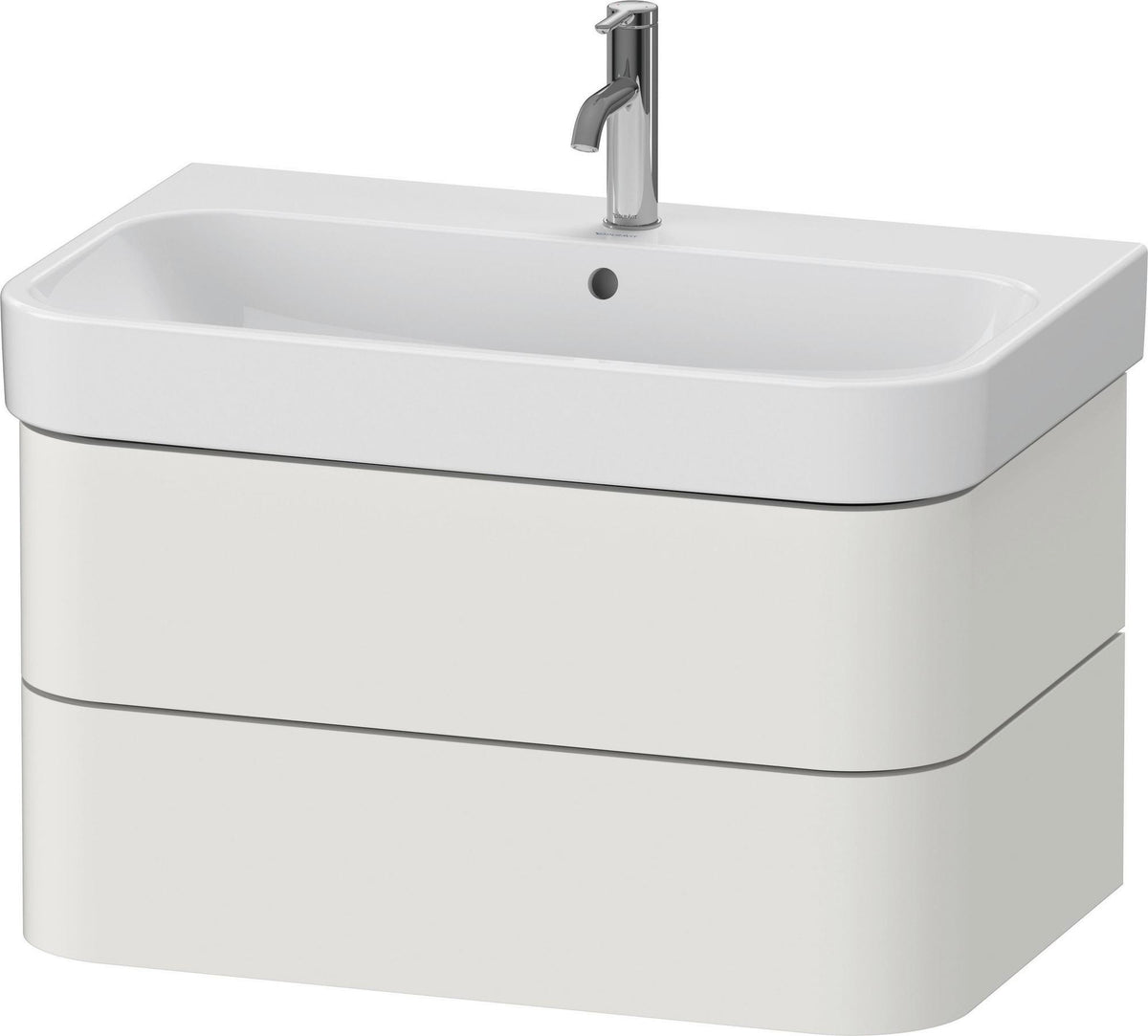 DURAVIT Happy D.2 Waschtischunterbau 775 mm, 2 Schubkästen, Tip-On, Taupe supermatt