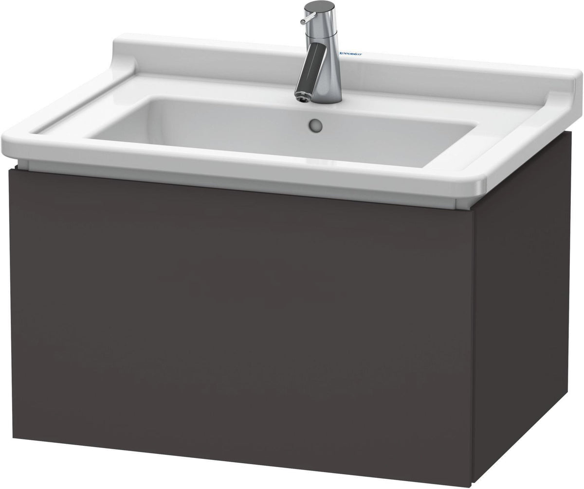 Duravit L-Cube Waschtischunterbau 670 mm taupe matt – Wandhängend mit Tip-On-Auszug