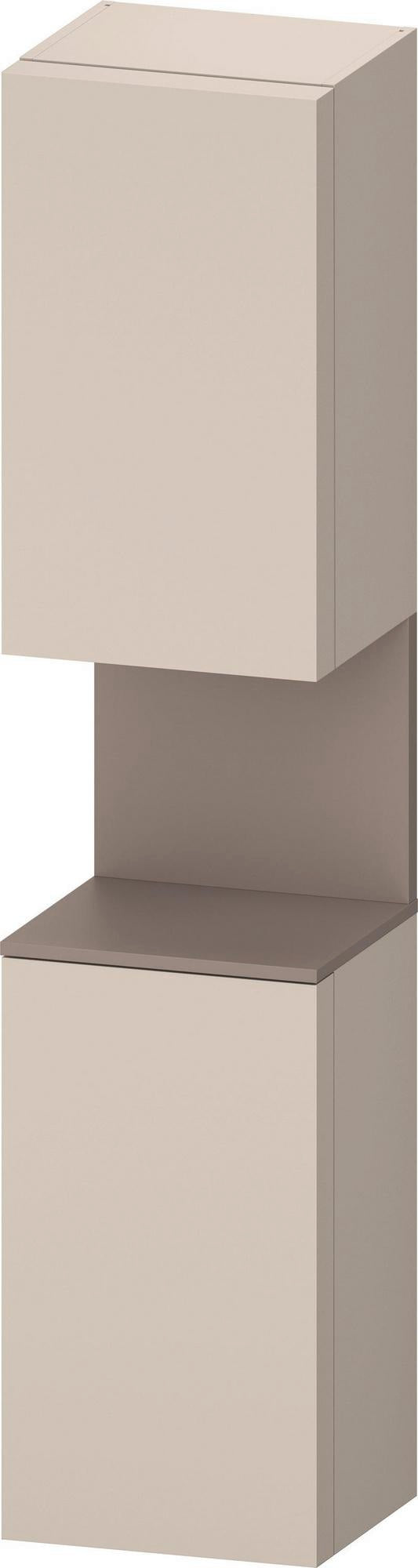 DURAVIT Qatego Hochschrank 400x360x1760mm, 2 Türen, Eiche Schwarz Matt – Wandhängend