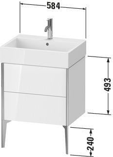 DURAVIT Waschtischunterbau XVIU 584 mm Nussbaum mitte matt für Vero Air – Badmöbel
