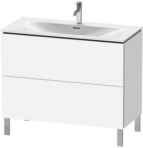 Duravit Waschtischunterbau L-Cube 704x1020x481 mm weiß matt – 2 Auszüge, Tip-On, für Viu