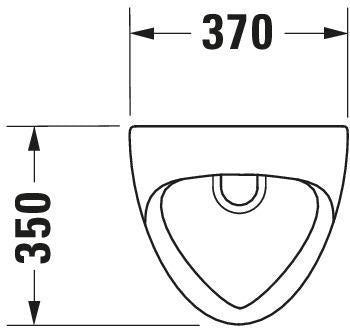 Duravit Urinal BEN 370x350mm mit Fliege, Zulauf hinten, weiß