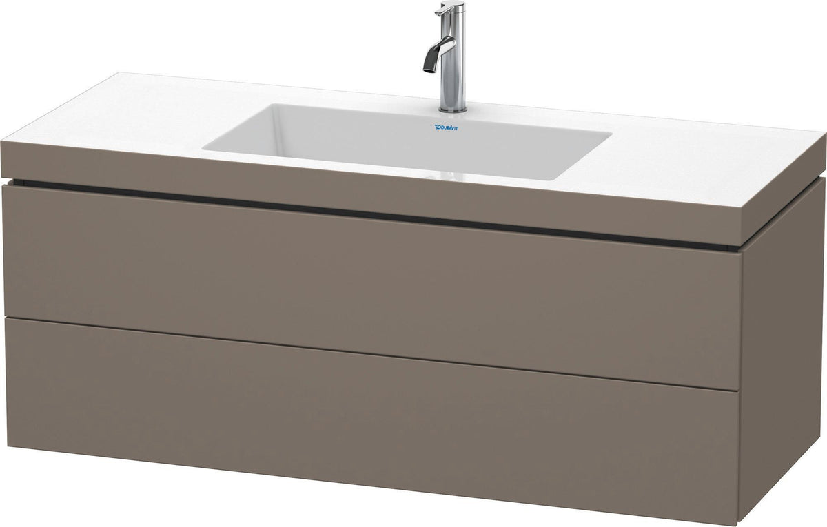 DURAVIT L-Cube c-bonded Waschtischset 1200 mm Flannel Grey Hochglanz mit Vero Air Waschtisch