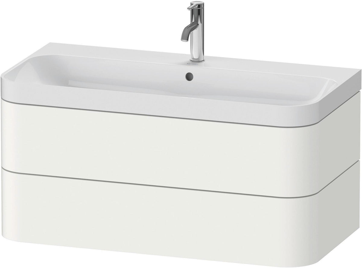 DURAVIT Happy D.2 c-shaped Waschtischset 975 mm wandhängend mit Tip-on und Soft-Close