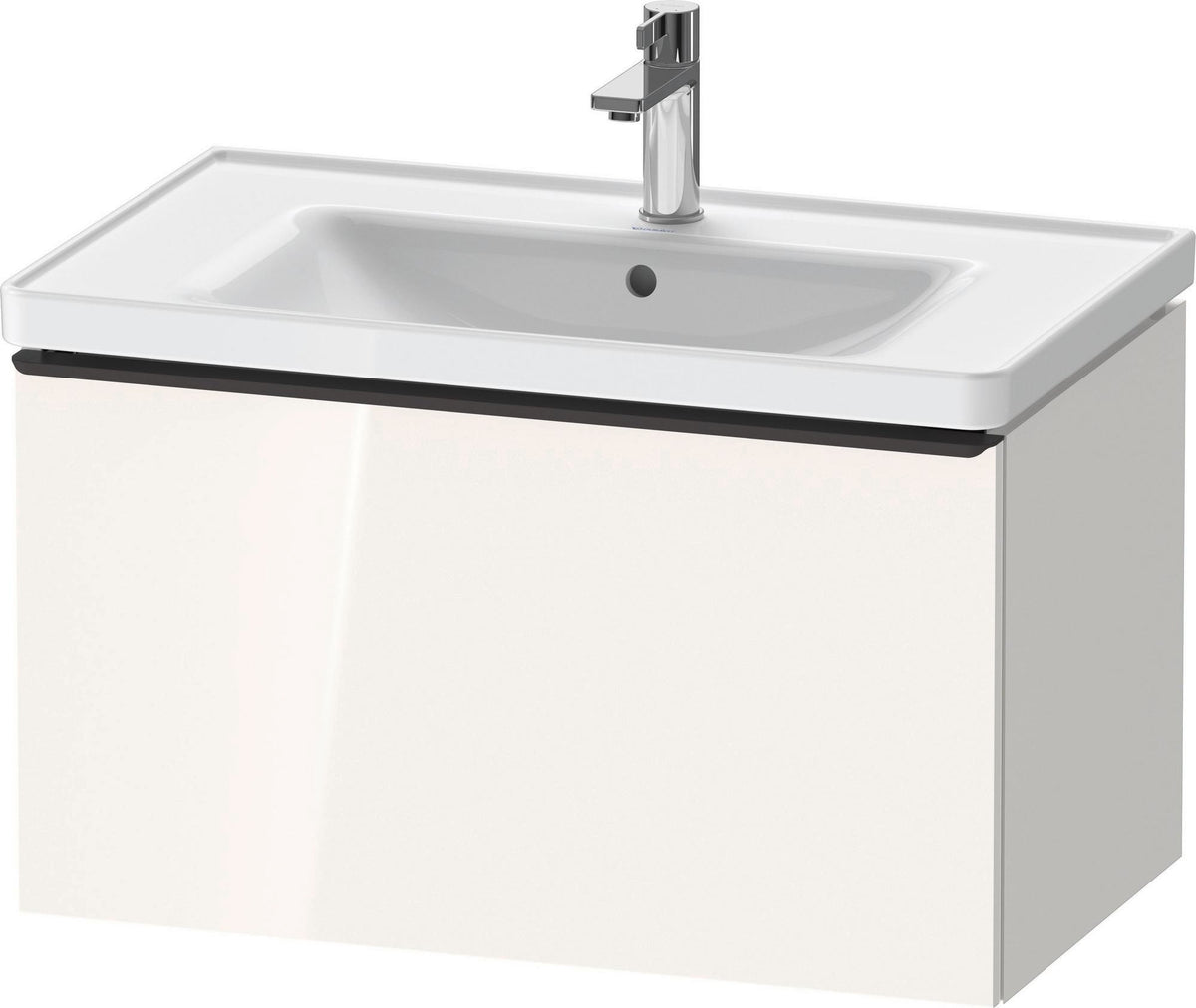 Duravit D-Neo Waschtischunterbau 784 mm Eiche Schwarz Matt mit 1 Auszug und Bronze-Griff
