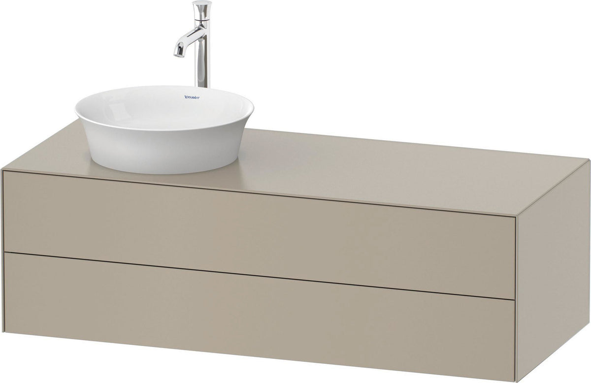 DURAVIT White Tulip Waschtischunterbau wandhängend 1300 mm mit 2 Schubkästen, weiß seidenmatt