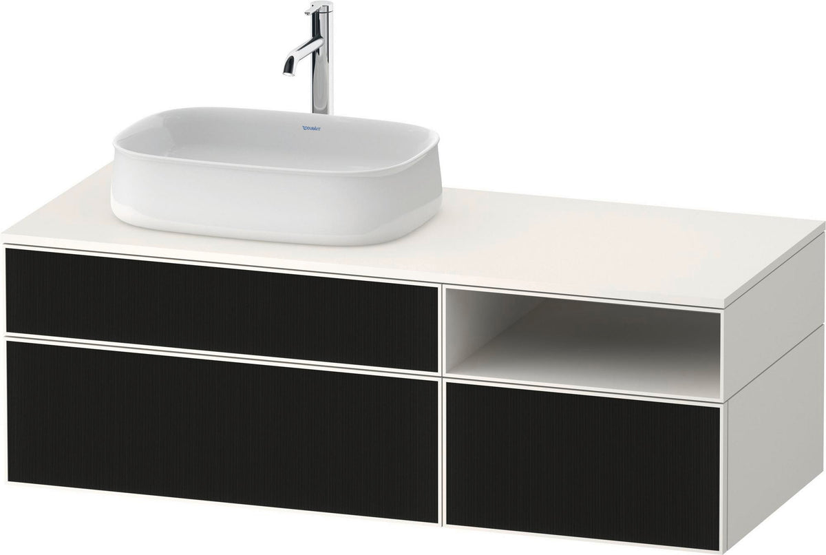 DURAVIT Zencha Konsolenwaschtischunterbau 1300 mm Eiche Anthrazit wandhängend