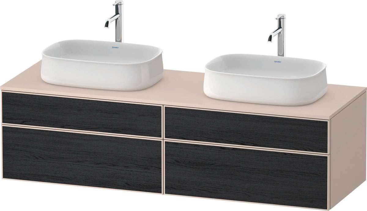 DURAVIT Zencha Konsolen-Waschtischunterbau 1600 mm Eiche Anthrazit mit 2 Auszügen