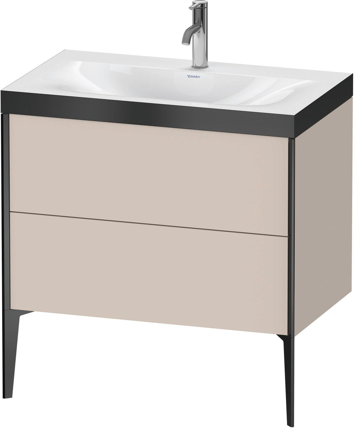 Duravit XViu c-bonded Waschtischset bodenstehend 800 mm mit 2 Auszügen, Push-Open und Soft-Close