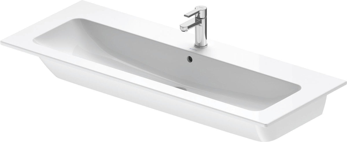 DURAVIT ME by Starck Möbelwaschtisch 1230 mm, 1 Hahnloch mittig, mit Überlauf, weiß