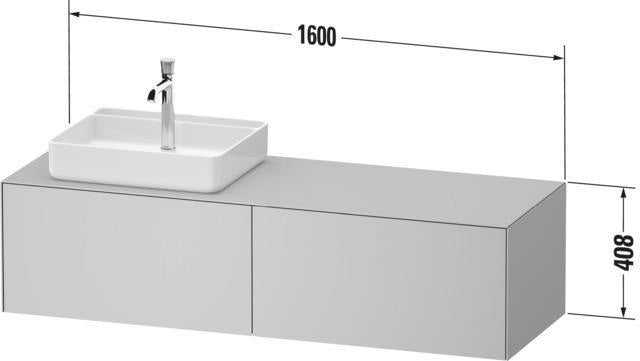 DURAVIT White Tulip Konsolen-Waschtischunterbau 1600 mm, 2 Auszüge, Weiß Seidenmatt, von Philippe Starck