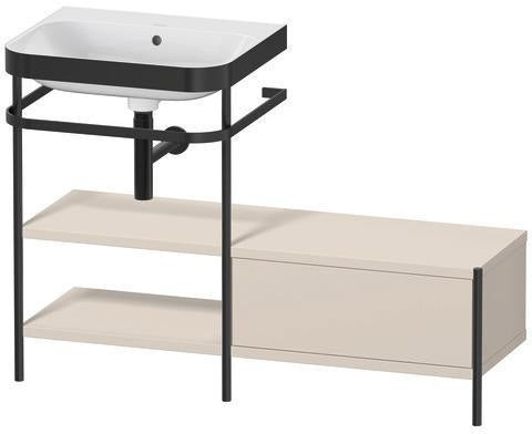 Duravit Waschtischset Happy D.2 Plus 1200x490mm Taupe Supermatt – Einrichtungssystem Nussbaum Mitte