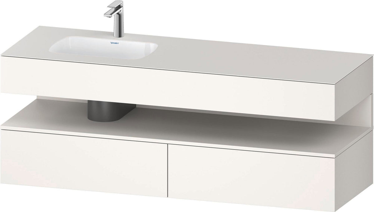 DURAVIT Qatego Studio F. A. Porsche Einbauwaschtisch mit Konsolenwaschtischunterbau 1600 mm Weiß Matt