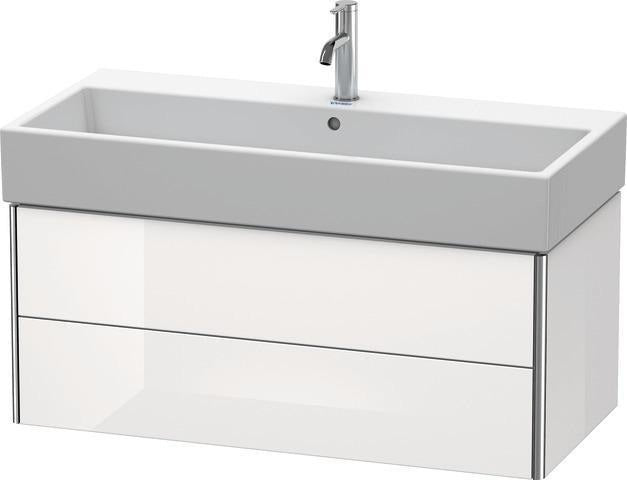 DURAVIT XSquare Waschtischunterbau 984 mm mit 2 Schubkästen, Seitenteile s-matt, Eiche-Ausführung